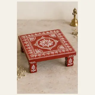 Pahadi Traditional Aipan Pooja Chowki