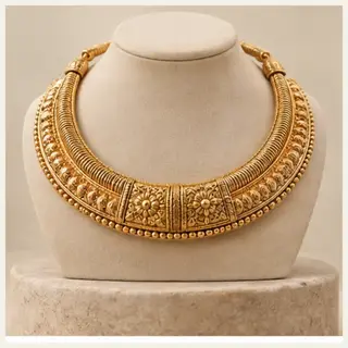 Pahadi Garhwali Hansuli Necklace - Gold Tone