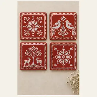 Pahadi Handmade Aipan Coaster Set
