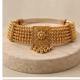 Pahadi Traditional Guloband Choker - Gold Tone