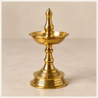 Pahadi Traditional Brass Pooja Diya