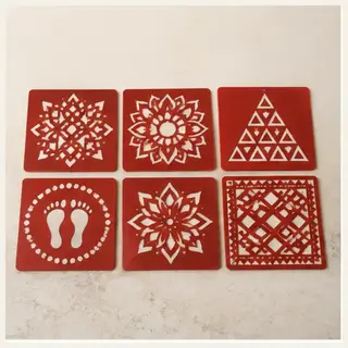 Pahadi Reusable Aipan Rangoli Stencil Set