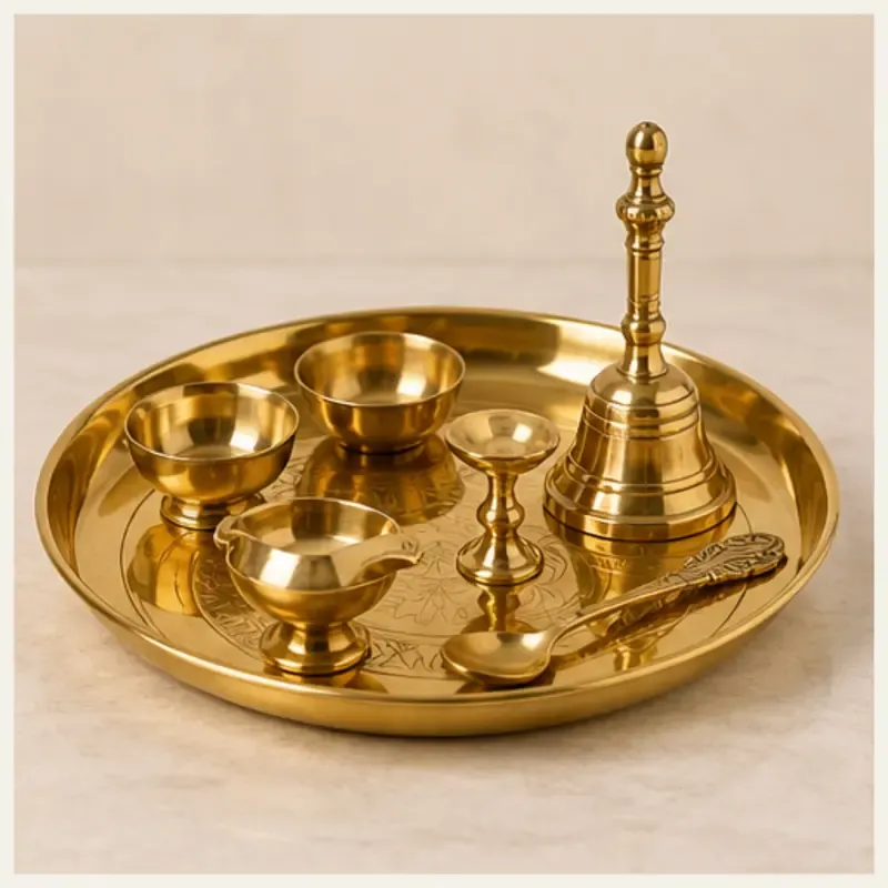 Pahadi Brass Pooja Thali Set
