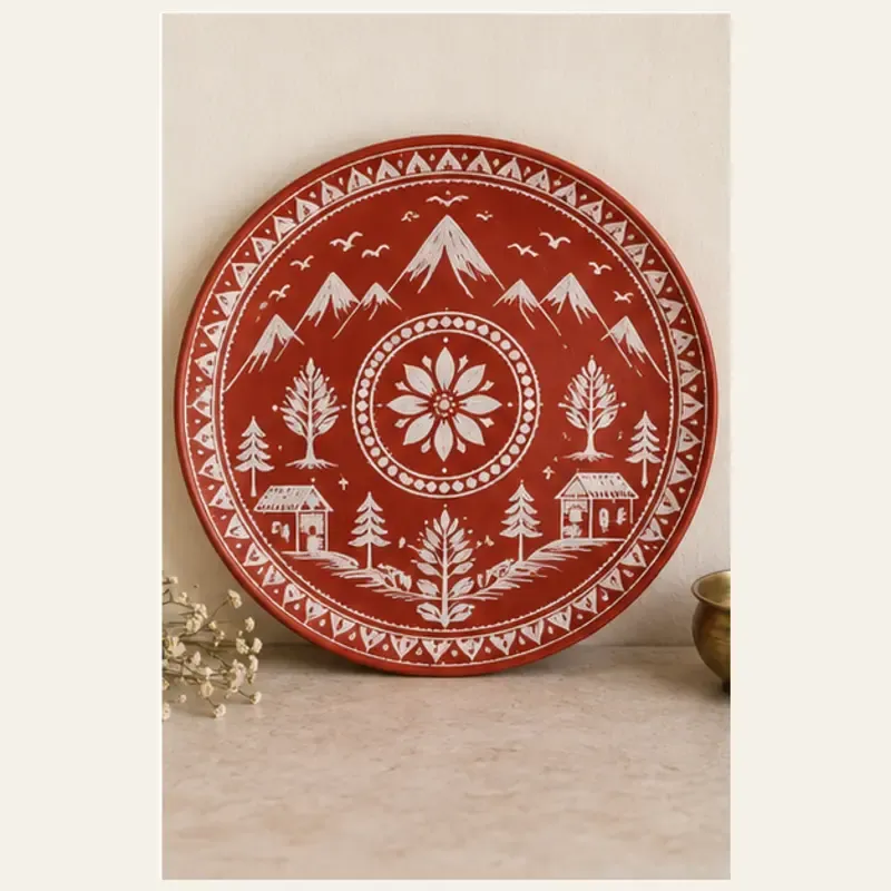 Pahadi Handmade Aipan Wall Plate