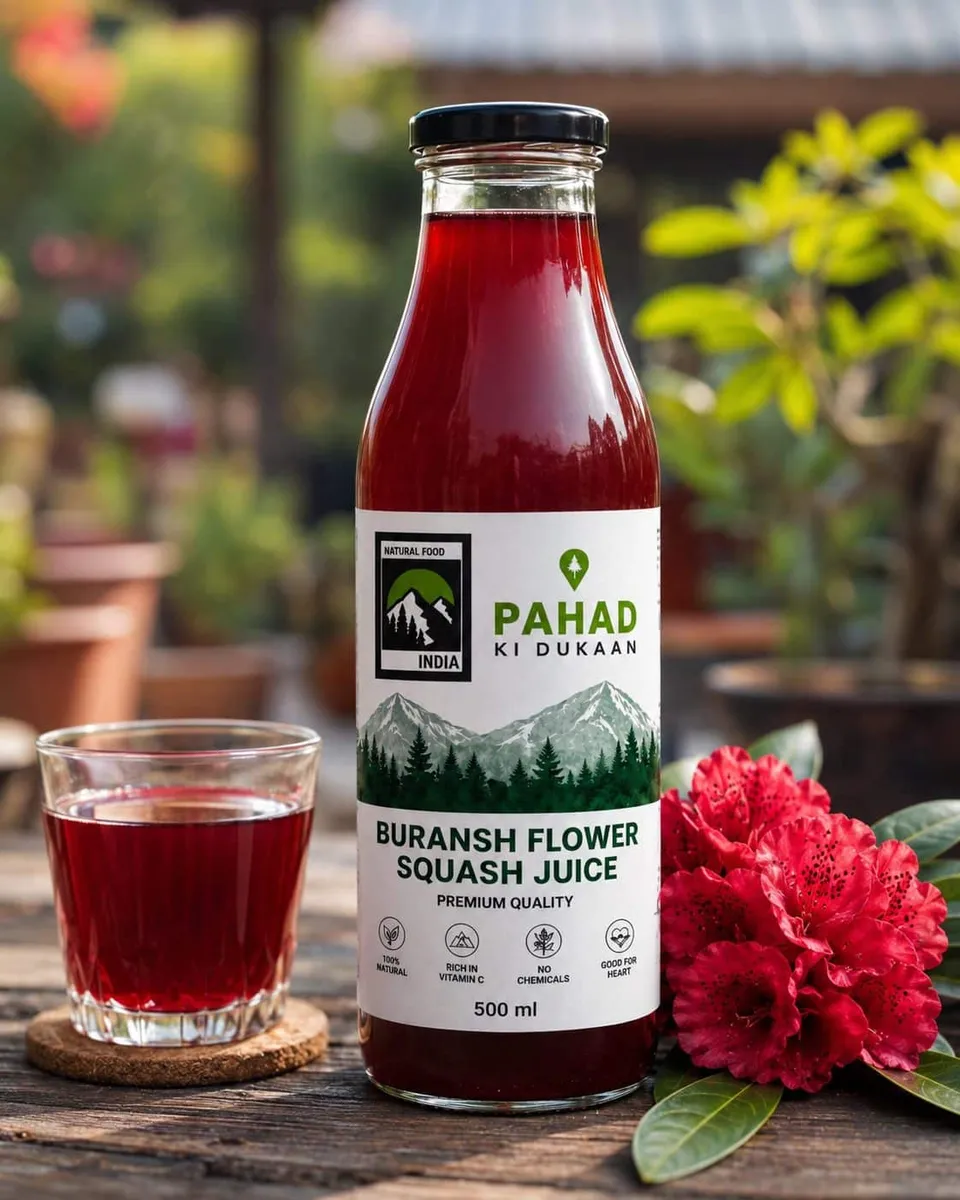 Pahadi Buransh Flower Squash Juice (Buy 500ml) Online
