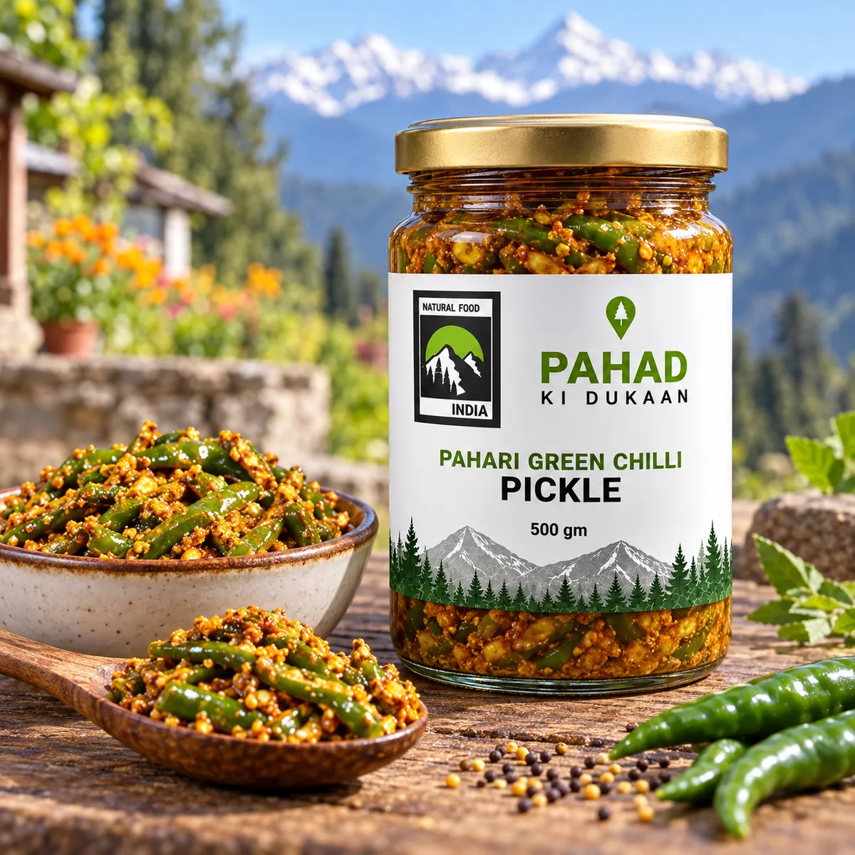 Pahari Green Chilli Pickle Achaar (500gm) Online