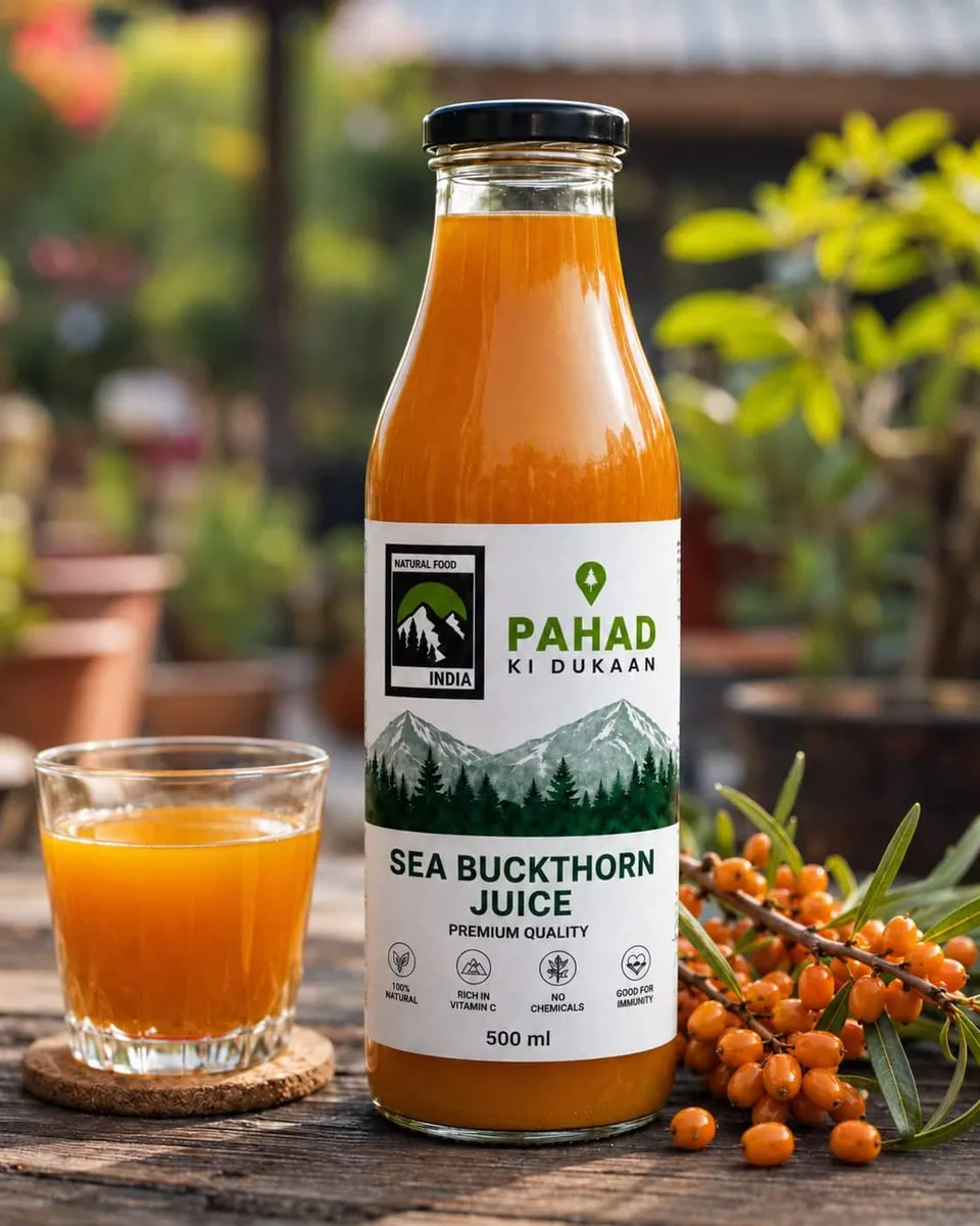 Pahadi Sea Buckthorn (सी बकथॉर्न) squash juice Buy(500ml) | Pahad Ki Dukaan Online