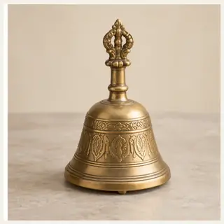 Pahadi Traditional Artisan Brass Temple Bell
