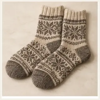 Pahadi Kashmir Hand-Knit Wool Socks